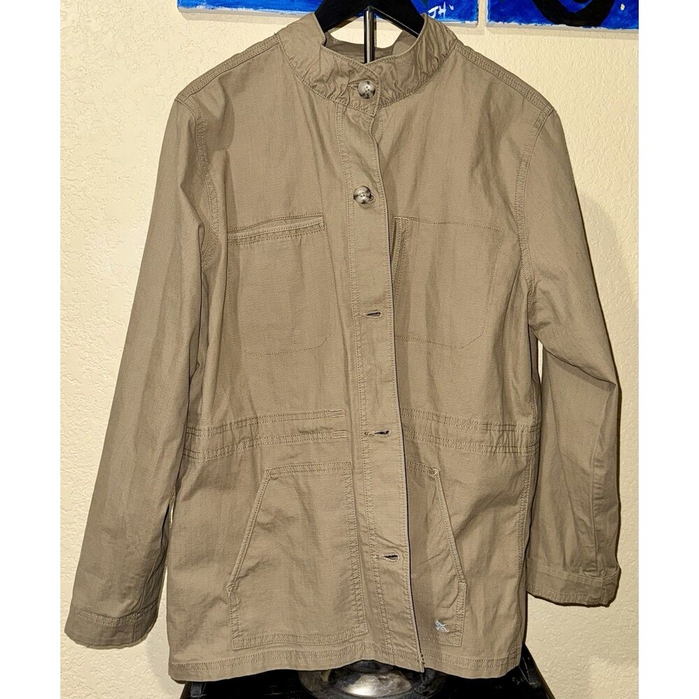 Eddie Bauer Womens  Button Down Utility Jacket Size Size XL Tan Brown